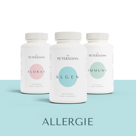 Produktpaket ALLERGIE von Dr. Petersohn, bestehend aus: FLORA+ - ALGEN - IMMUN+