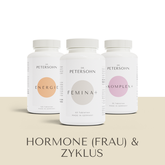 Produktpaket HORMONE & ZYKLUS von Dr. Petersohn, bestehend aus: ENERGIE - FEMINA+ - B-KOMPLEX+