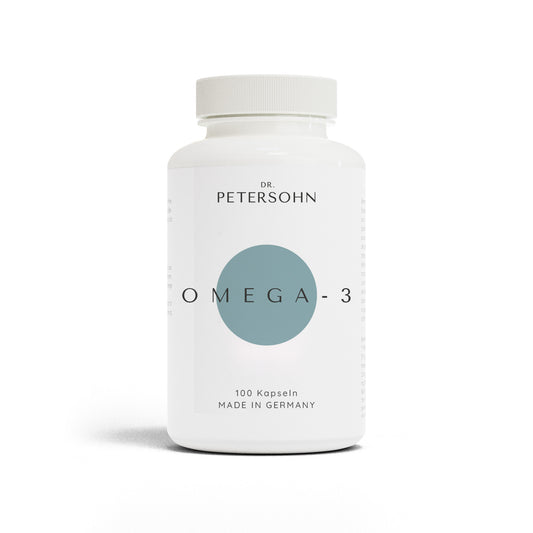 Packaging Plastik von OMEGA3 von Dr Petersohn.