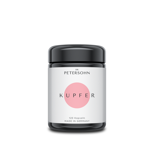 Kupfer von Dr. Petersohn Glasverpackung schwarz