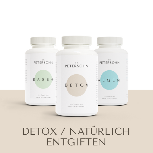 Produktpaket Detox von Dr. Petersohn, bestehend aus: BASE+ DETOX ALGEN 